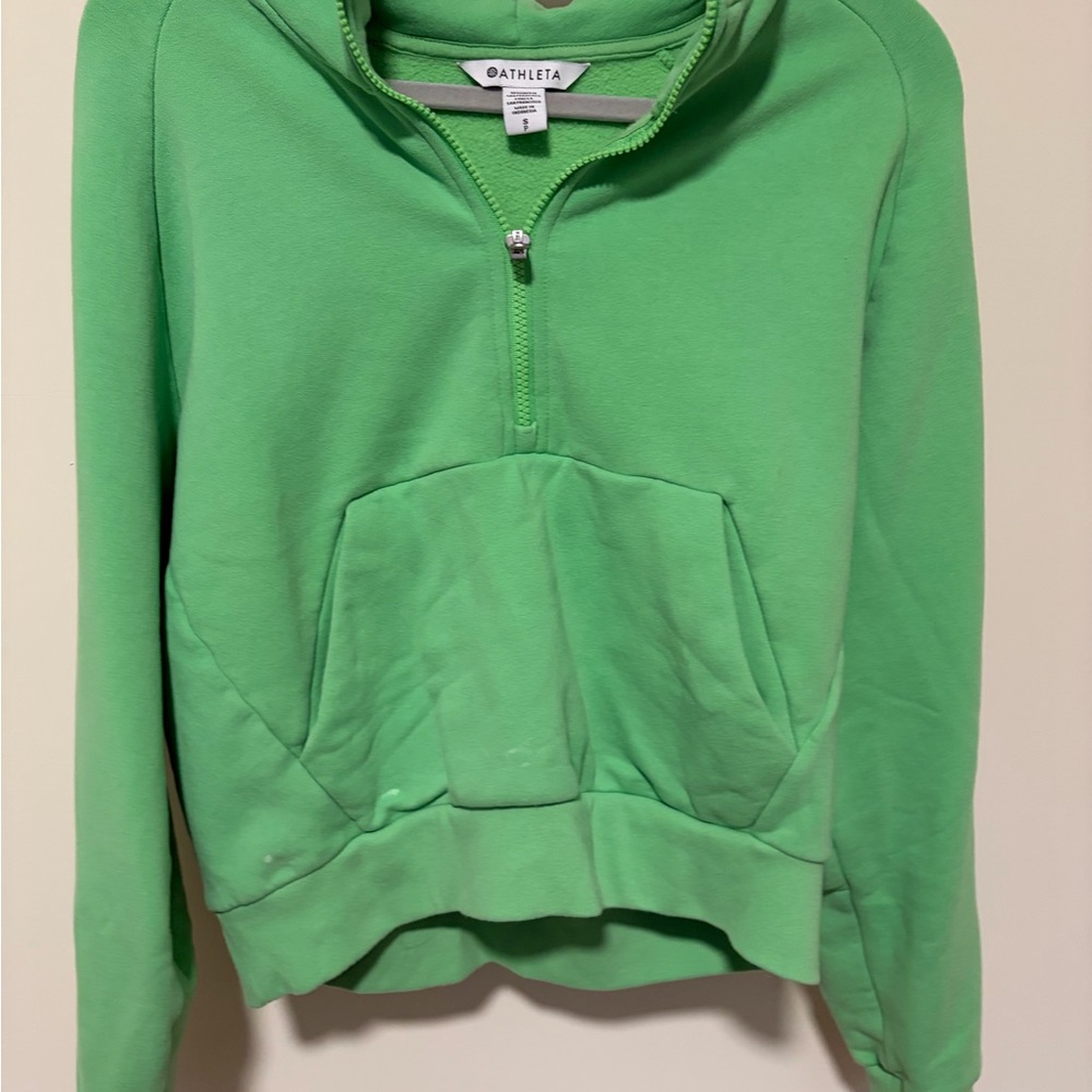 Athleta Women's Vibrant Green half zip sweatshirt